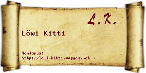 Löwi Kitti névjegykártya